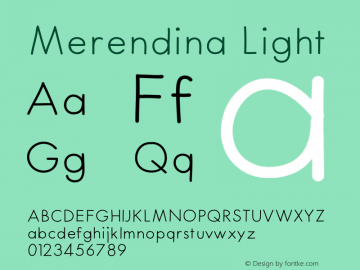 Merendina Light Version 1.000;PS 001.000;hotconv 1.0.88;makeotf.lib2.5.64775 Font Sample