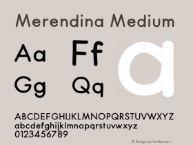 Merendina Medium Version 1.000;PS 001.000;hotconv 1.0.88;makeotf.lib2.5.64775 Font Sample