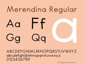 Merendina Regular Version 1.000;PS 001.000;hotconv 1.0.88;makeotf.lib2.5.64775 Font Sample