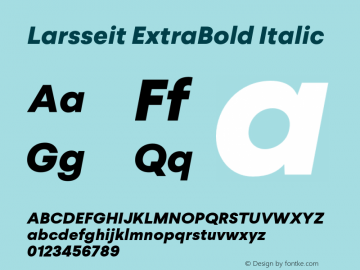 Larsseit ExtraBold Italic 1.000 Font Sample