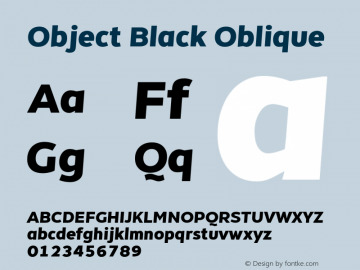 Object-BlackOblique Version 1.002;PS 001.002;hotconv 1.0.88;makeotf.lib2.5.64775 Font Sample