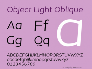 Object-LightOblique Version 1.002;PS 001.002;hotconv 1.0.88;makeotf.lib2.5.64775 Font Sample