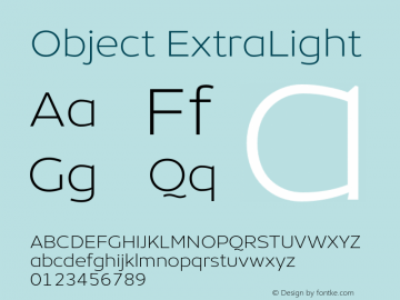 Object-ExtraLight Version 1.002;PS 001.002;hotconv 1.0.88;makeotf.lib2.5.64775 Font Sample