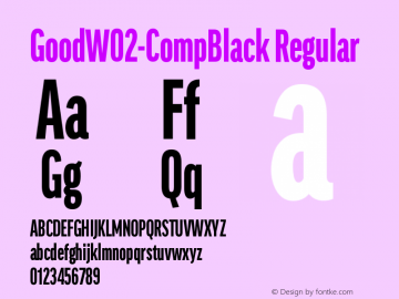 Good W02 Comp Black Version 7.504 Font Sample