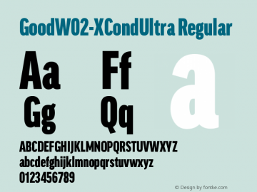 Good W02 XCond Ultra Version 7.504 Font Sample