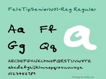 Felt Tip Senior W01 Reg Version 1.1 Font Sample