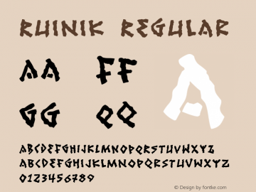 Ruinik Regular 1.0 Font Sample