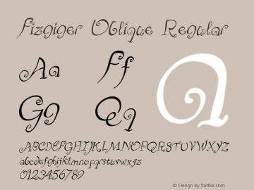 Fizgiger W01 Oblique Version 1.00 Font Sample