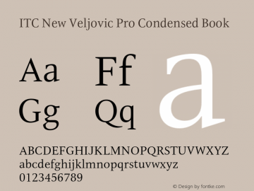 ITC New Veljovic Pro Cond Book Version 1.00 Font Sample