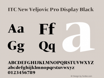 ITC New Veljovic Pro Disp Blk Version 1.00 Font Sample