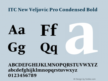 ITC New Veljovic Pro Cond Bold Version 1.00 Font Sample
