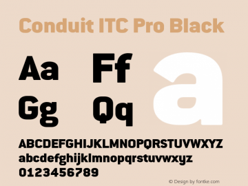 ConduitITCPro-Black Version 1.00; 2007 Font Sample