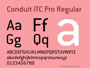 ConduitITCPro-Regular Version 1.00; 2007 Font Sample