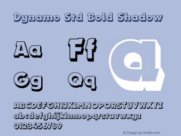 DynamoStd-BoldShadow Version 2.000 Font Sample