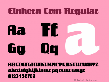 Einhorn Com Version 1.01 Font Sample