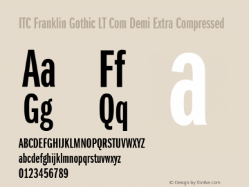 ITC Franklin Gothic LT Com Demi Extra Compressed Version 2.01 Font Sample