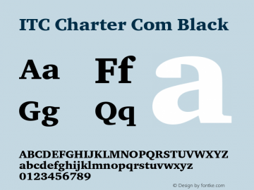 ITC Charter Com Black Version 1.01 Font Sample