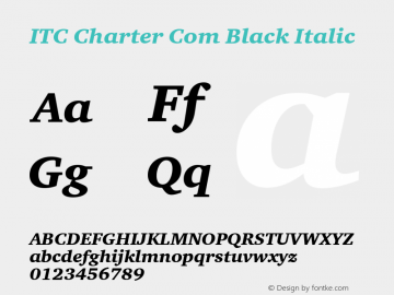 ITC Charter Com Black Italic Version 1.01 Font Sample