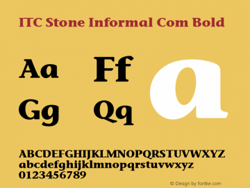 ITC Stone Informal Com Bold Version 1.01图片样张