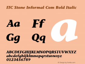 ITC Stone Informal Com Bold Italic Version 1.01图片样张