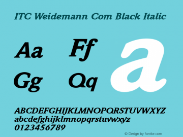 ITC Weidemann Com Black Italic Version 2.01图片样张