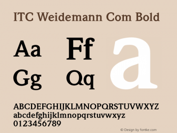 ITC Weidemann Com Bold Version 2.01图片样张