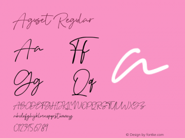 Aguset Version 1.00;February 18, 2021;FontCreator 12.0.0.2545 64-bit Font Sample