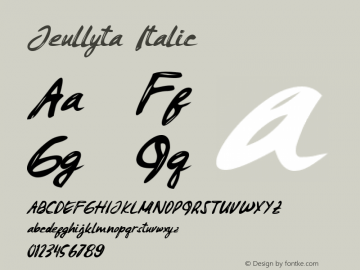 Jeullyta Italic 1.00图片样张