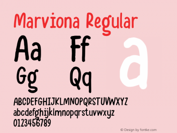Marviona Version 1.000 Font Sample