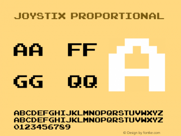 Joystix Proportional 5.000 Font Sample