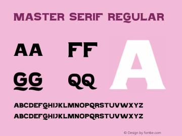 Master Serif Version 1.00 March 14, 2021, initial release Font Sample