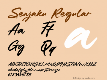 Senjaku-Regular Version 1.000 Font Sample