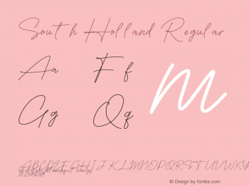South Holland Version 1.00;March 29, 2021;FontCreator 13.0.0.2683 64-bit Font Sample