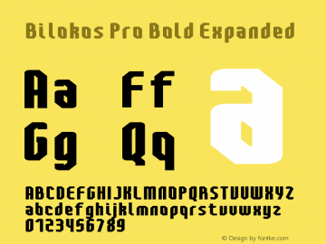 BilokosProBoldExpanded Version 2.0; Mar 2021 by Audry Kitoko Makelele Font Sample