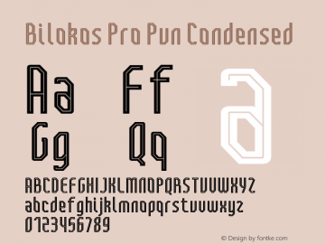 BilokosProPunCondensed Version 2.0; Mar 2021 by Audry Kitoko Makelele Font Sample
