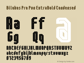 BilokosProPunExtraBoldCondensed Version 2.0; Mar 2021 by Audry Kitoko Makelele Font Sample