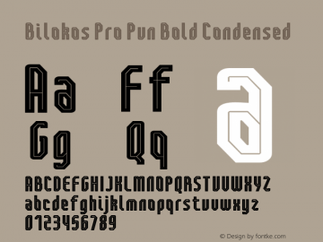 BilokosProPunBoldCondensed Version 2.0; Mar 2021 by Audry Kitoko Makelele Font Sample