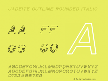 Jadeite Outline Rounded Italic 1.100 Font Sample