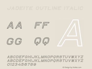 Jadeite Outline Italic 1.100 Font Sample