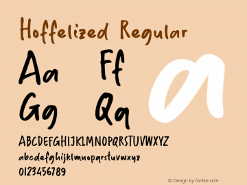 Hoffelized 1.00 Font Sample