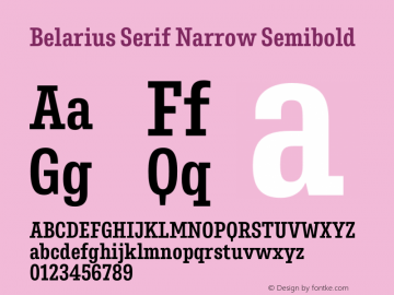 Belarius Serif Narrow Sb Version 1.001图片样张