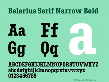 Belarius Serif Narrow Bold Version 1.001图片样张