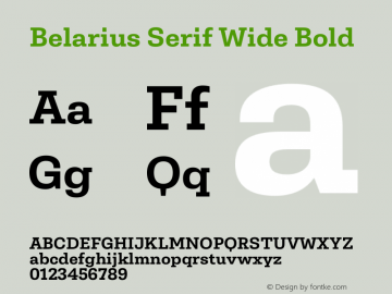 Belarius Serif Wide Bold Version 1.001 Font Sample