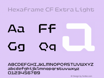 Hexaframe CF Extra Light 1.000 Font Sample
