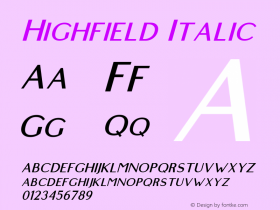 Highfield Italic 1.000图片样张