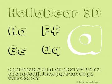 HollaBear 3D 1.000 Font Sample