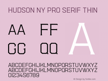 Hudson NY Pro Serif Thin 1.080 Font Sample