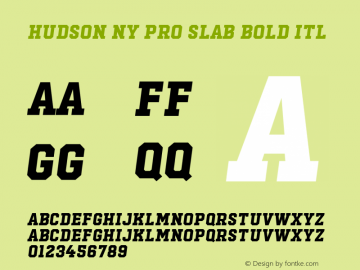 Hudson NY Pro Slab Bold Itl 1.055 Font Sample