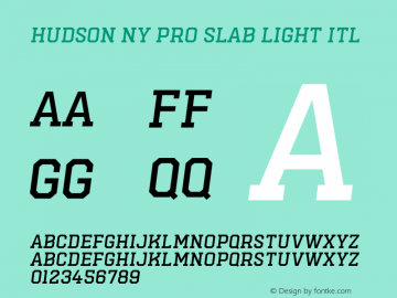 Hudson NY Pro Slab Light Itl 1.055 Font Sample