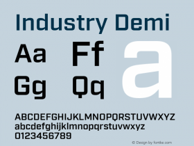 Industry Demi 2.200 Font Sample